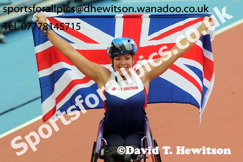Hannah Cockcroft winner of the T34 100 metres the Glasgow Diamond League. Photo: David T. Hewitson/Sports for All Pics